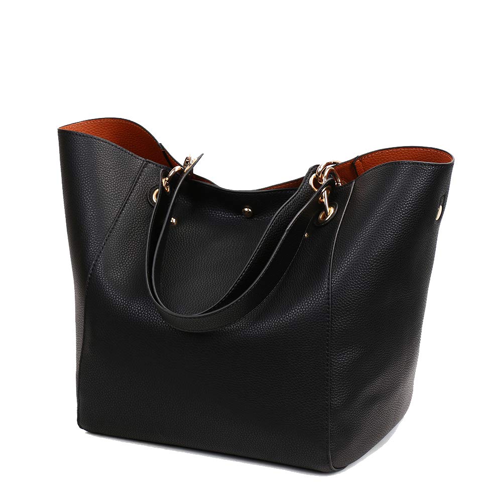 Coolives Damen 2 in 1 Shopper Schultertasche aus PU-Leder Vintage Taschen Hobo Handtasche Elegant He