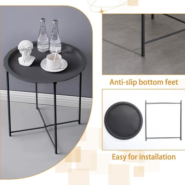Hershii Dreibein Campingtisch mit Aluminiumbeine und Tischplatte aus Kunststoff Kleiner Picknicktisc