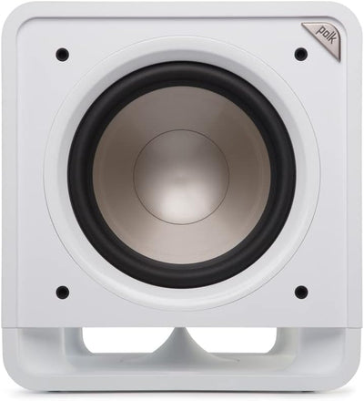 Polk Audio HTS 10 Aktivsubwoofer für Heimkino Soundsysteme und Musik, 10" Bass Box, 200 Watt, Weiss