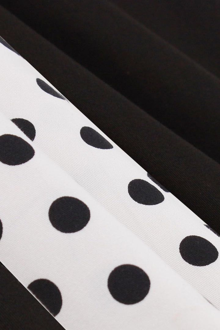 Axoe Damen 50er Jahre Kleider mit Gepunkte Rockabilly L Schwarz-polka Dots, L Schwarz-polka Dots