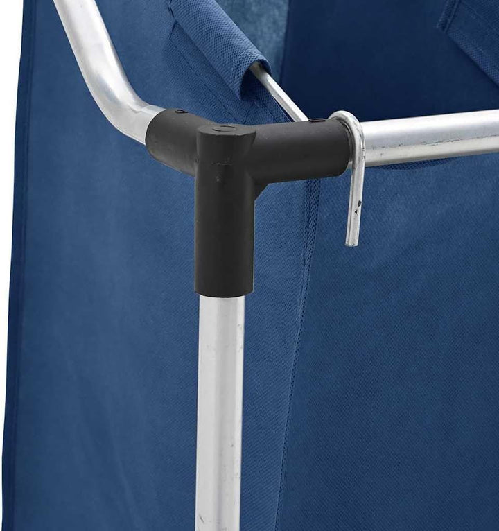 vidaXL Wäschesortierer mit 4 Taschen Rollen Wäschesammler Wäschekorb Wäschebox Wäschewagen Wäscheton