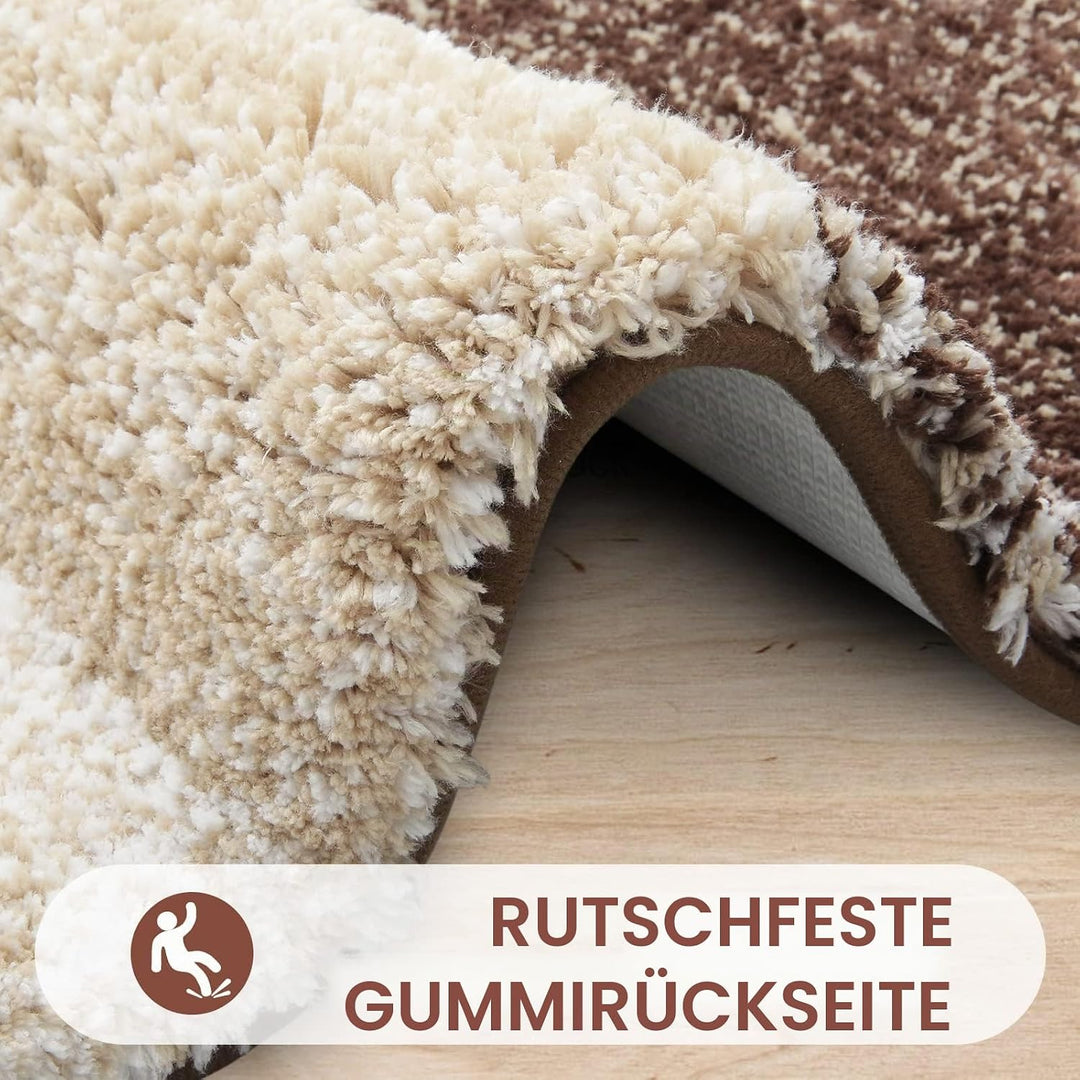 Homaxy Weich Badezimmerteppich 60x90 cm, rutschfest waschbar Badematte Flauschige Hochflor Badteppic