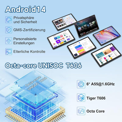 OSCAL Pad 80 WiFi Android 14 Tablet 10.51 Zoll, 18 GB RAM+256 GB ROM Speicherplatz(2TB TF),8200 mAh