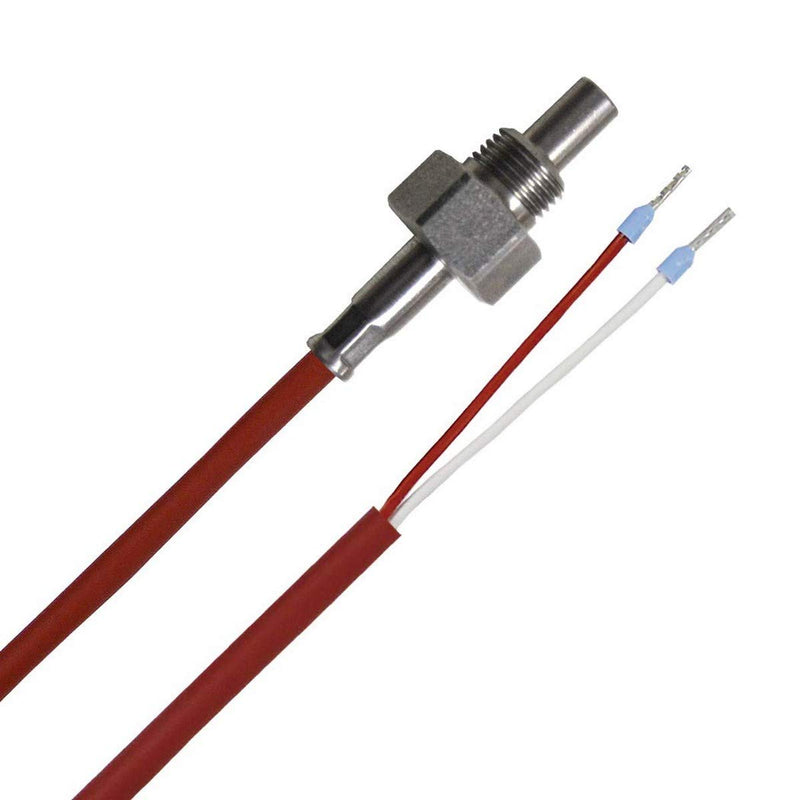 iOVEO 012EF02205 - PT1000 Einschraubfühler G1/8 Zoll Edelstahl mit 5 Meter Silikon-Leitung, 5 Meter