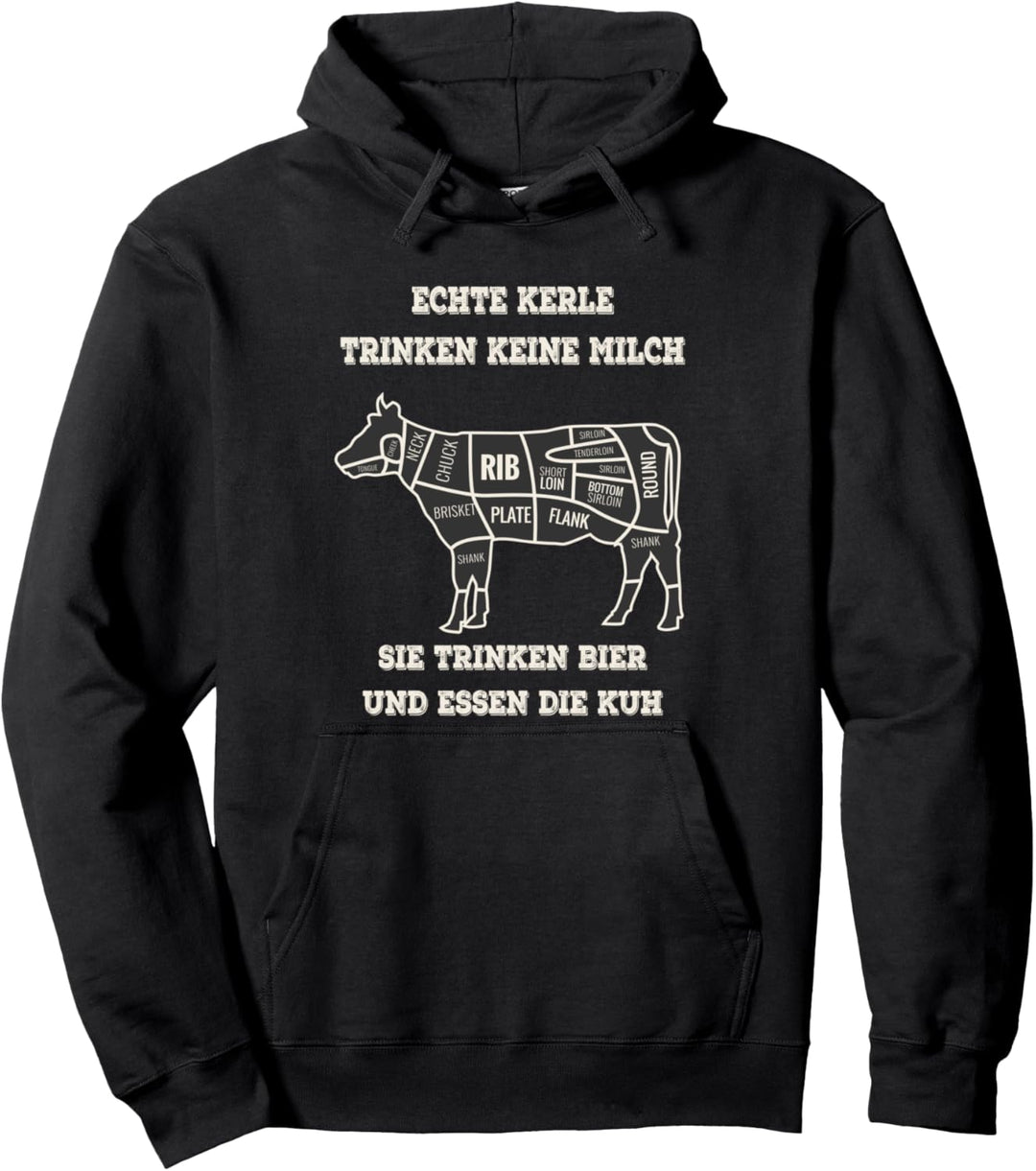 Biertrinker Spruch Echte Kerle trinken Bier für Metzger Pullover Hoodie
