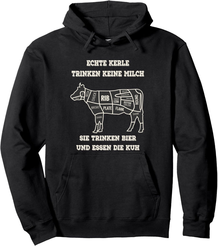 Biertrinker Spruch Echte Kerle trinken Bier für Metzger Pullover Hoodie
