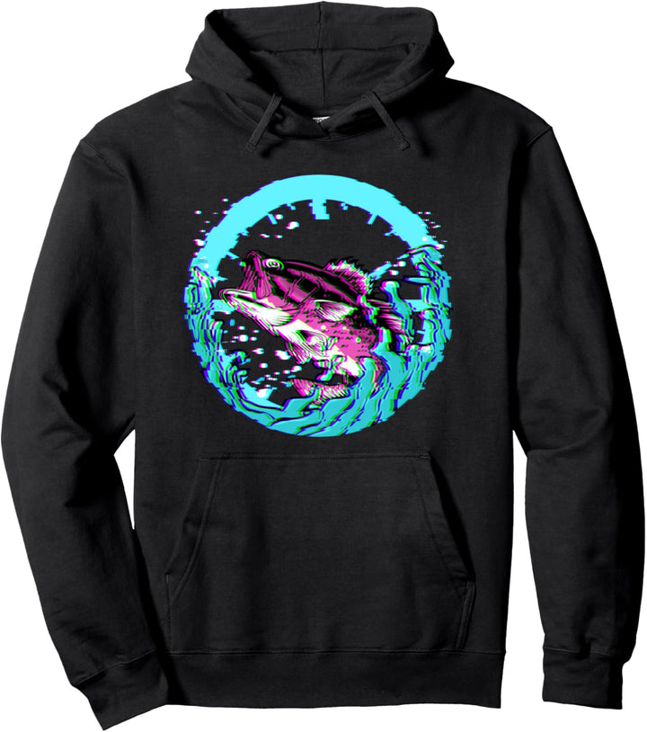 Angeln Vaporwave Aesthetic Angler Karpfen Fischer Pullover Hoodie