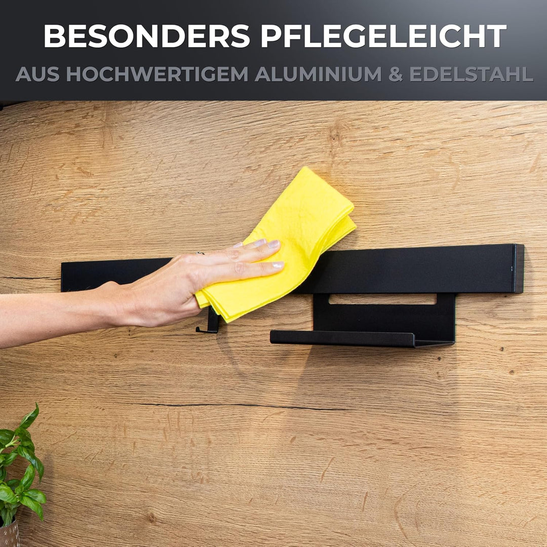 Küchenreling Orléans | schwarz | einzeln | pulverbeschichteter Edelstahl | zum Bohren und Kleben | f
