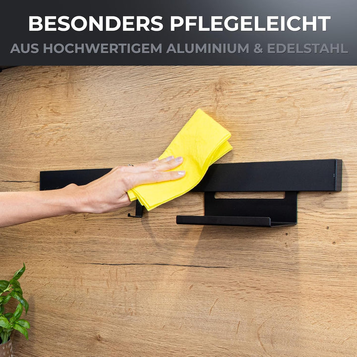 Küchenreling Orléans | schwarz | einzeln | pulverbeschichteter Edelstahl | zum Bohren und Kleben | f
