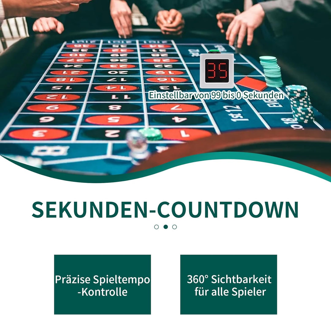 Poker Shot Clock, Sekunden-Countdown-Timer für Poker/Casino/Schachturniere, 20/30 Sekunden und benut