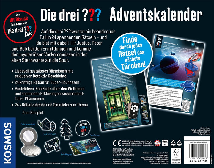 Die DREI ??? Adventskalender 2025 von Kosmos 632656, Löse die 24 Rätsel der geheimnisvollen Sternwar