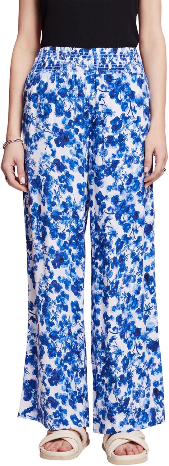 ESPRIT Gemusterte Pull-on-Hose mit weitem Bein 34 Ice, 34 Ice