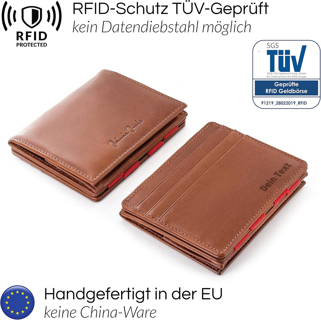 Jaimie Jacobs Flap Boy mit Gravur - Das Original - Magischer Geldbeutel mit Münzfach RFID-Schutz Ges