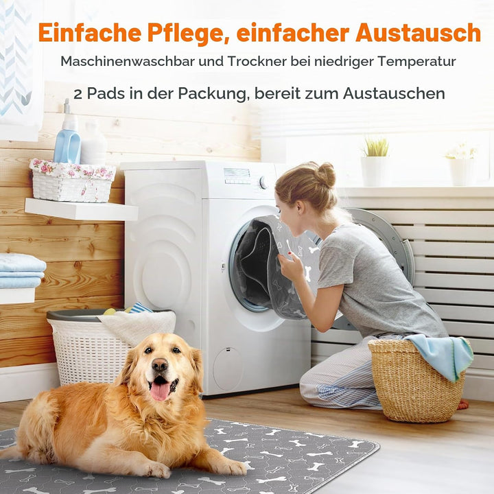 Baodan Waschbar Haustier-Urinunterlage, 2 Pack 122*122 cm Wiederverwendbare Welpenunterlagen Matte f