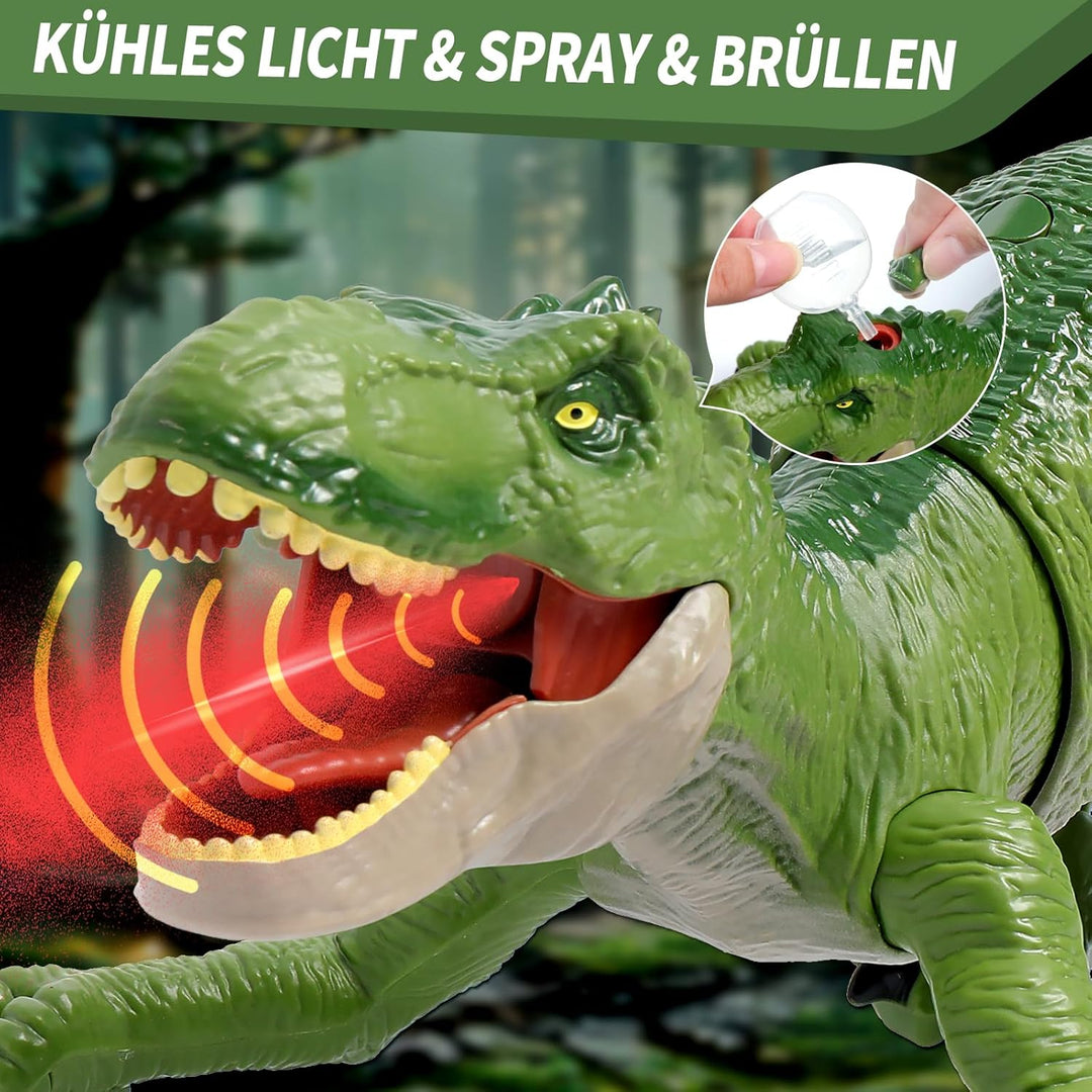 Sunrad Kinder Ferngesteuertes Dinosaurier Spielzeug,Elektronik T-Rex Dino Spielzeug mit Sprühen, Lic