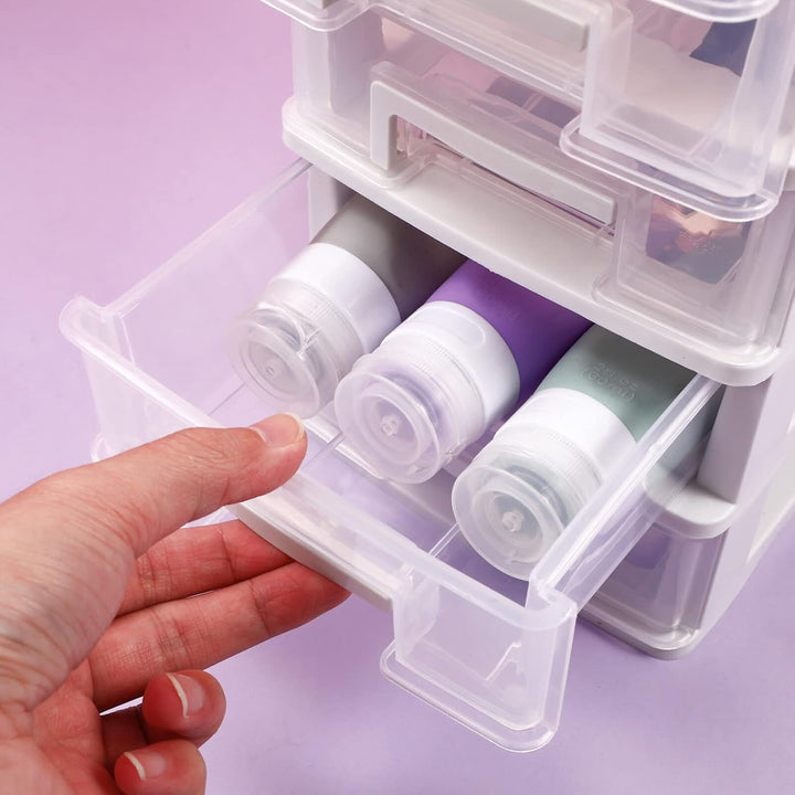 YARNOW Schubladenbox Schubladencontainer Organizer weiss 5 Schubladen Kunststoff Aufbewahrungsbehält