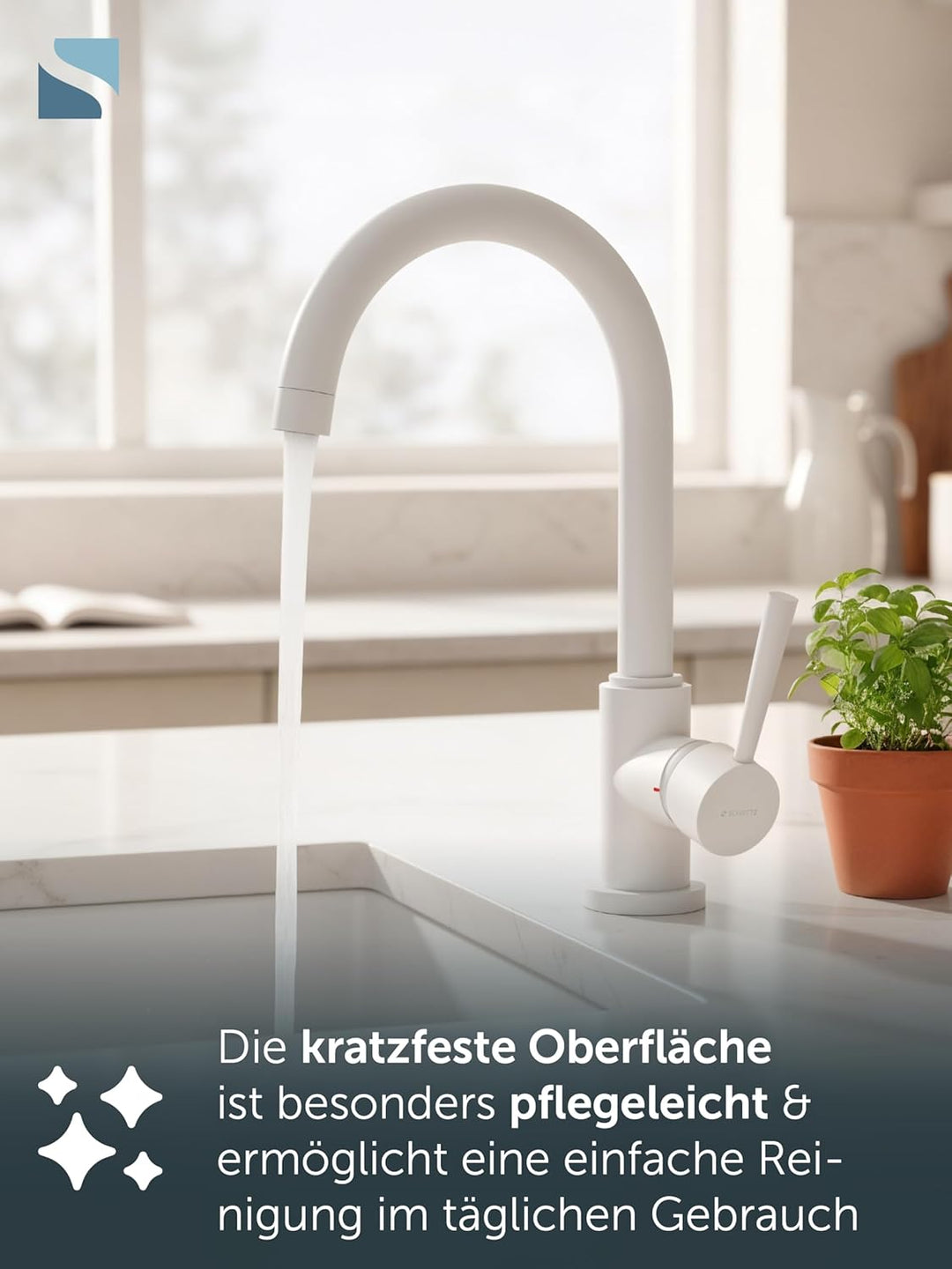 SCHÜTTE 79161 Küchenarmatur CORNWALL, 360 Grad schwenkbarer Wasserhahn Küche, Mischbatterie für die