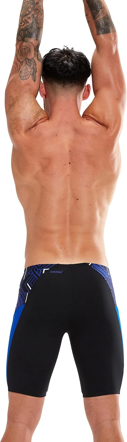 Speedo Herren Eco Endurance+ Splice II Badehose Schwarz/Chromblau/Weiss 1, Schwarz/Chromblau/Weiss 1