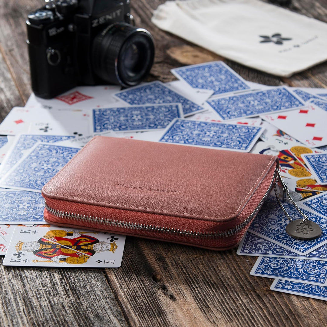 Melia Games Spielkarten Set Deluxe - Premium Karten-Etui aus feinstem Leder - komplettes Set inklusi