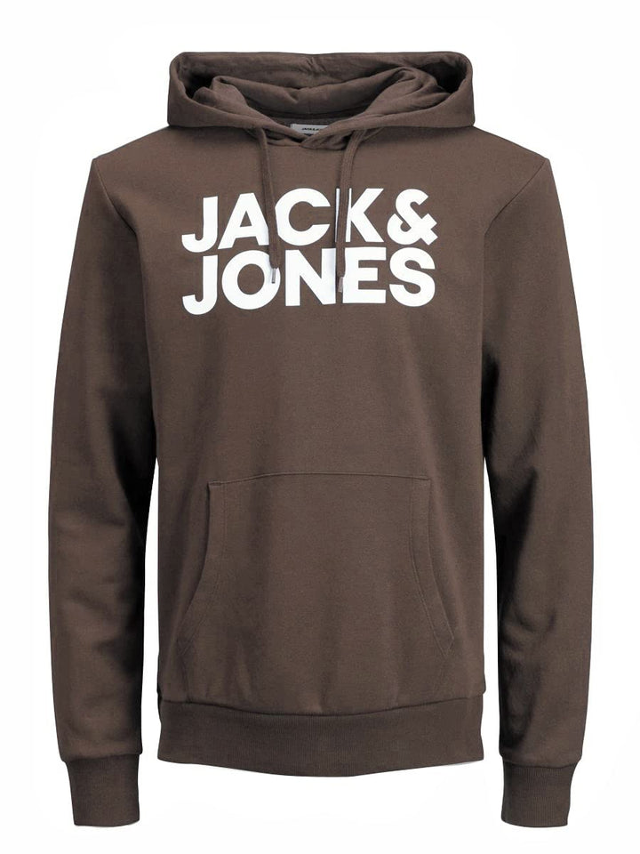 JACK & JONES Male Kapuzenpullover Logo Kapuzenpullover S Mulch/Print White, S Mulch/Print White