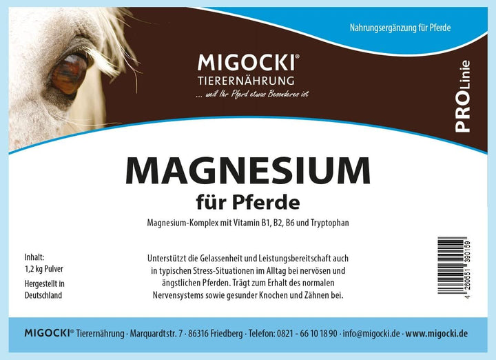 MIGOCKI Magnesium für Pferde Futterergänzung getreidefreies Pulver 1,5 kg
