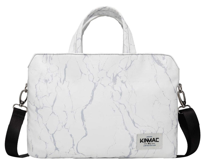 Kinmac 360 Degree Laptop Messenger Shoulder Bag 11 inch-13.5 inch Weisser Marmor mit 2 Taschen, 11 i
