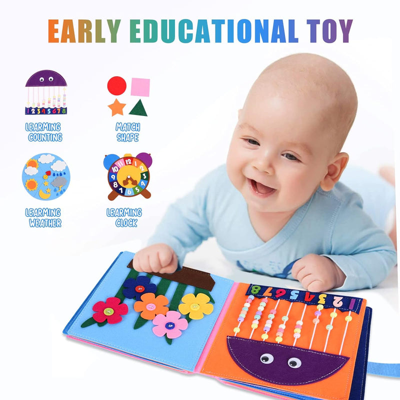 FORMIZON Quiet Book Montessori Spielzeug, 3D-Filz-Beschäftigungsbuch Pädagogisches Sensorisches Spie