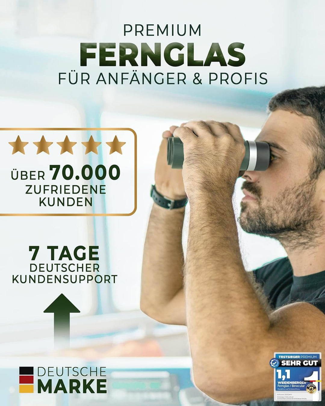 Weidenberger Fernglas 10x26, [TESTSIEGER] Magnesium Fernglas mit Nitrogenfüllung und wasserdicht, Fe