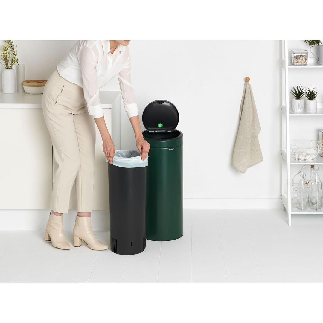 Brabantia Mülleimer, Stahl, Pine Green, 30L Pine Green 30 Liter, Pine Green 30 Liter