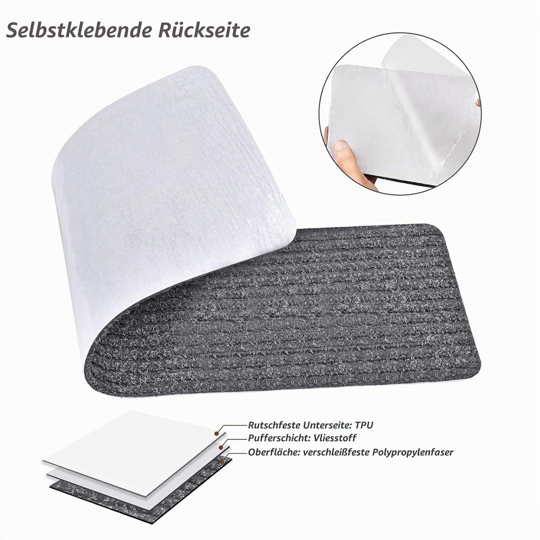 MBIGM 15er Set Stufenmatten 20 cm X 76 cm Treppenteppich Selbstklebend Sicherheit Stufenteppich für
