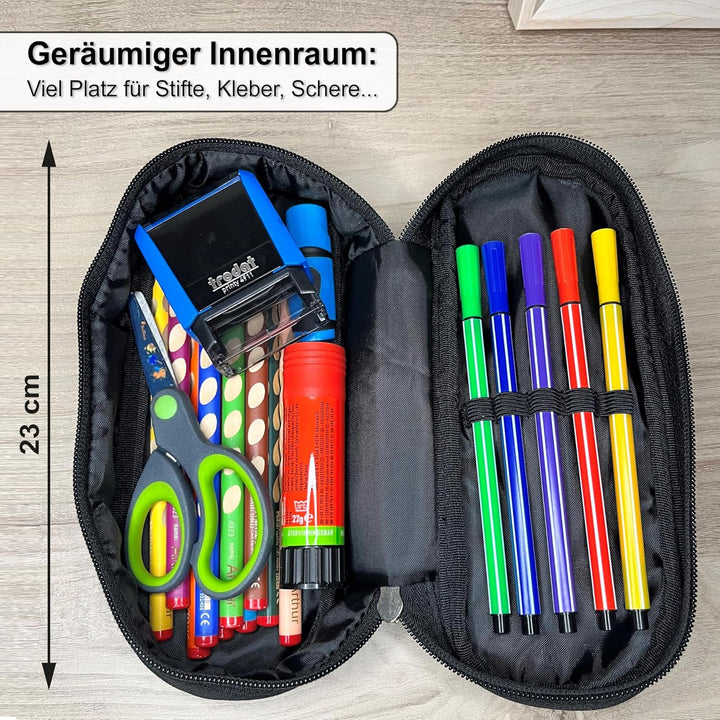 Federmäppchen mit Name personalisiert, rosa, türkis blau Stiftebox Federtasche, Geschenkidee Schulan