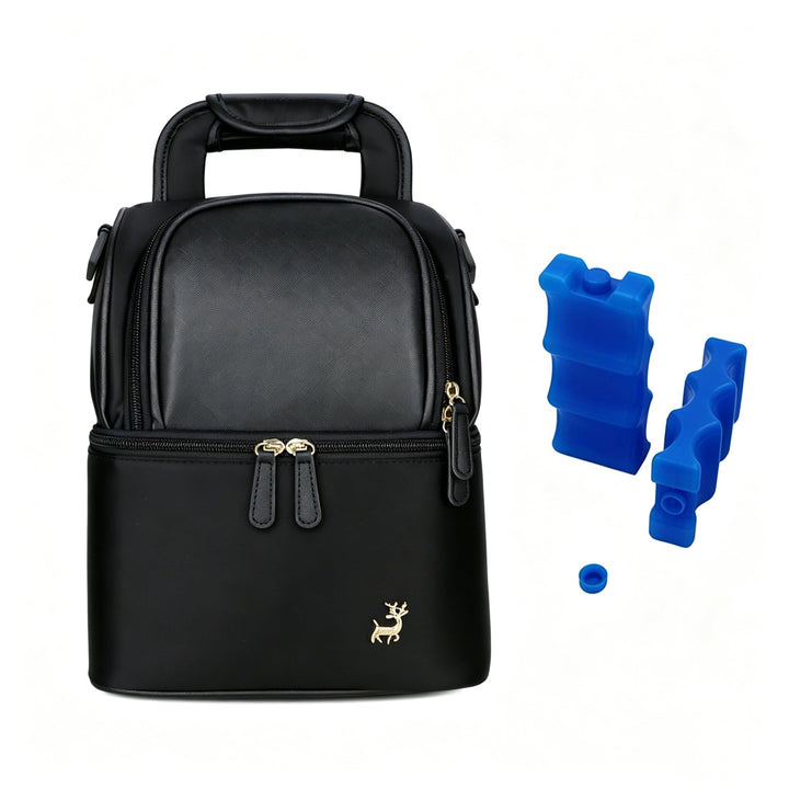 Isolierte Tasche für Brustmilch Lunch Kühler Wärmender Rucksack Wasserdicht, 2 Eisbeutel inklusive S