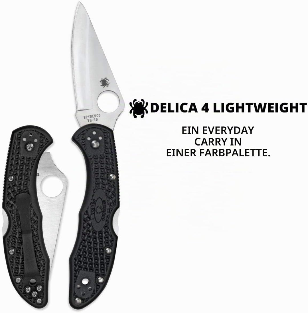 Spyderco Delica 4 Spyder Kantenfaltmesser, Schwarz
