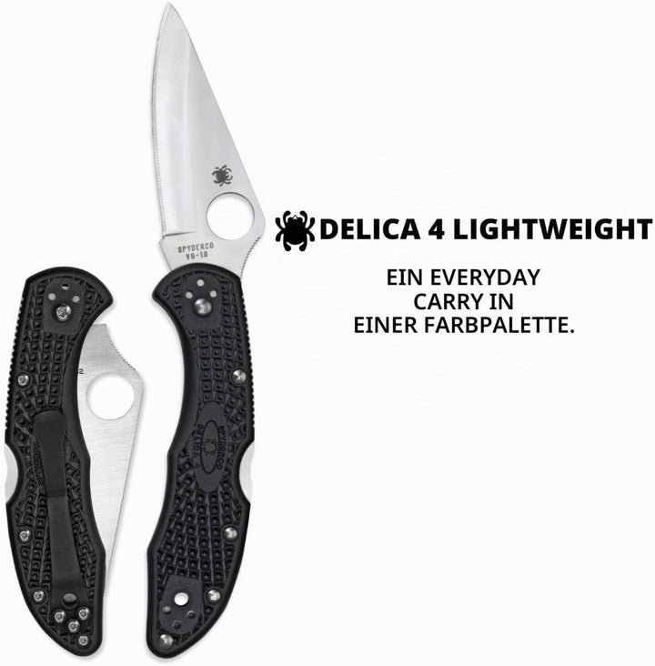 Spyderco Delica 4 Spyder Kantenfaltmesser, Schwarz