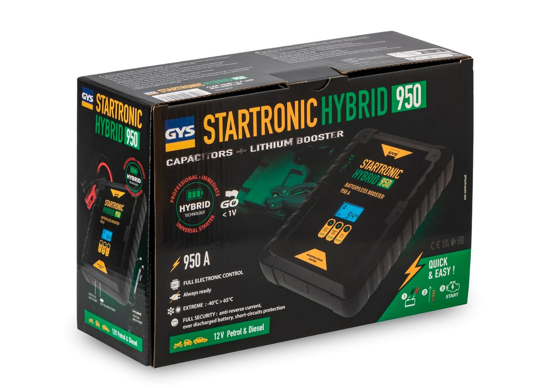 GYS Startronic Hybrid 950 Superkondensator-Booster 12 V – Lieferung mit Kabel und Zigarettenanzünder