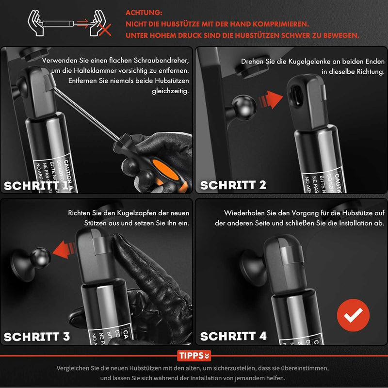 Frankberg 1x Gasfeder Dämpfer Heckklappe Rechts Kompatibel mit W164 ML280 ML300 ML320 ML350 ML420 ML