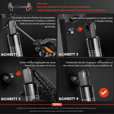 Frankberg 1x Gasfeder Dämpfer Heckklappe Links Kompatibel mit W164 ML280 ML300 ML320 ML350 ML420 ML4