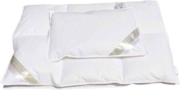 Betten Hofmann Luxus Baby Kinder Daunenbett Daunendecke Ganzjahresdecke Set 100x135 cm mit Kopfkisse
