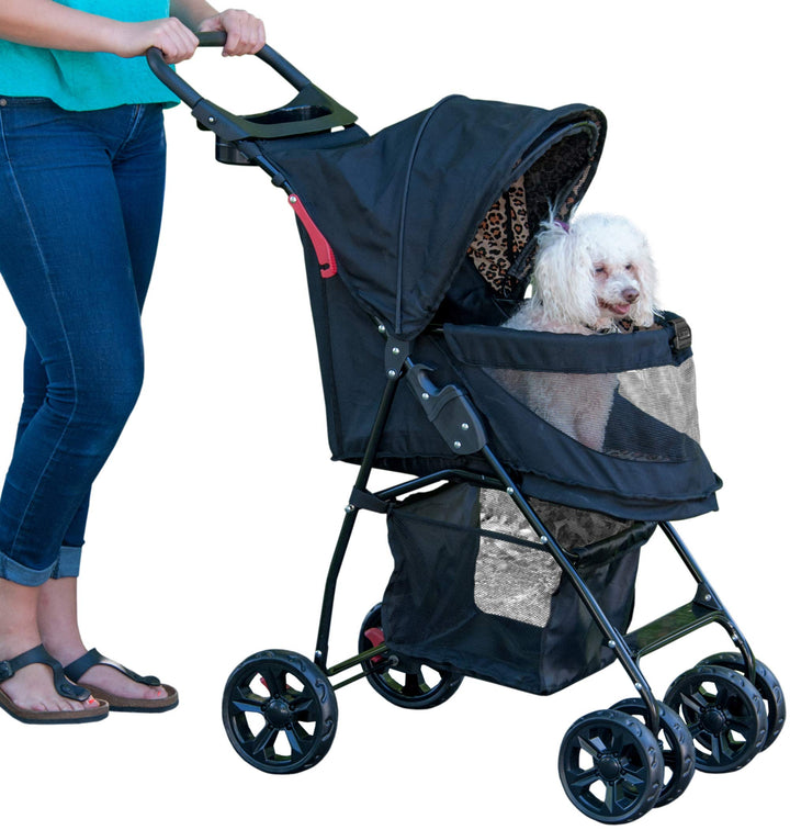 Pet Gear Happy Trails Pet Stroller for Cats/Dogs, Easy Fold with Removable Liner, Storage Basket Jag