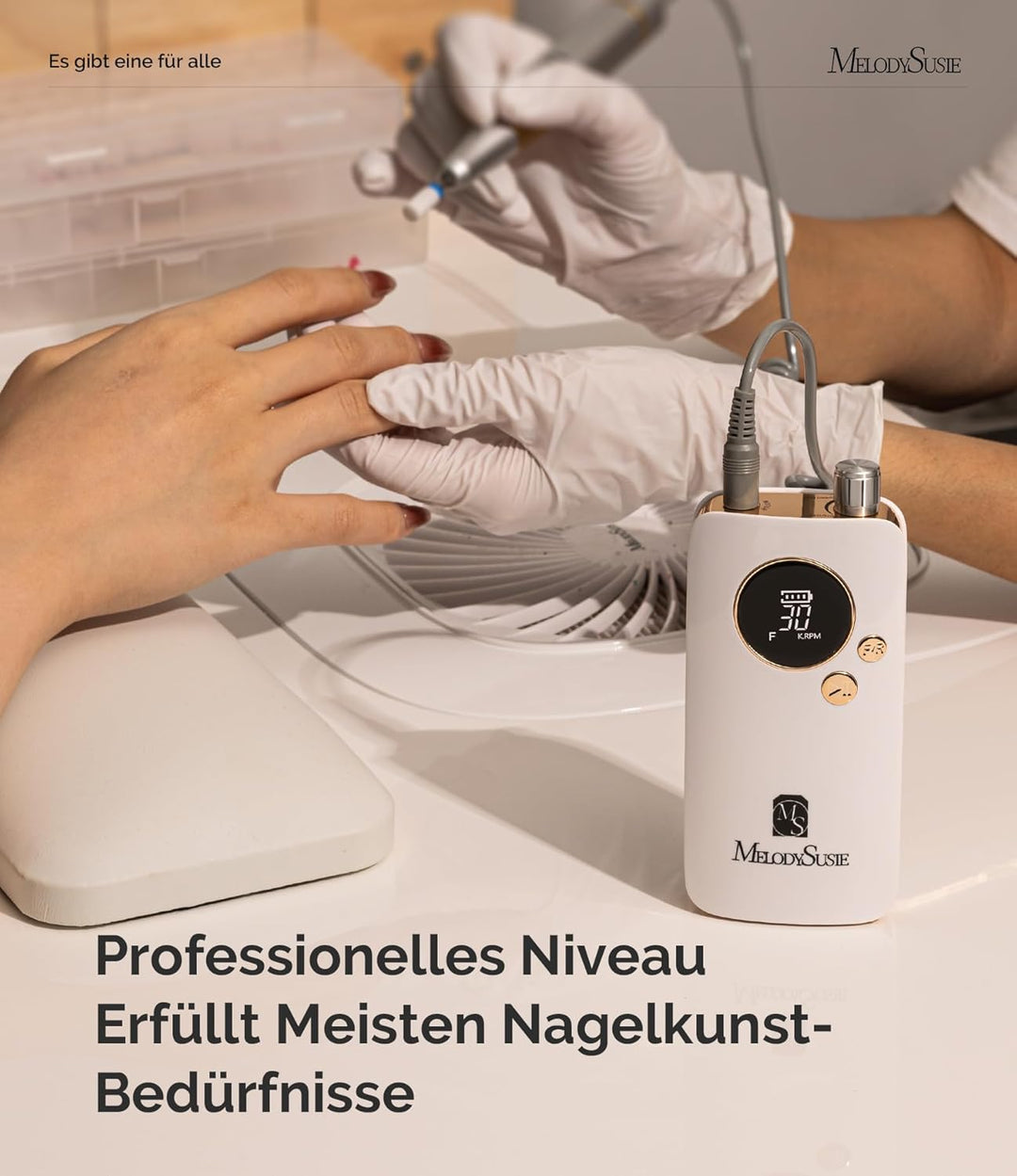 MelodySusie Tragbarer Nagelfräser 30000 RPM, SC320F Professionelle Kabellose Elektrische Nagelfeile