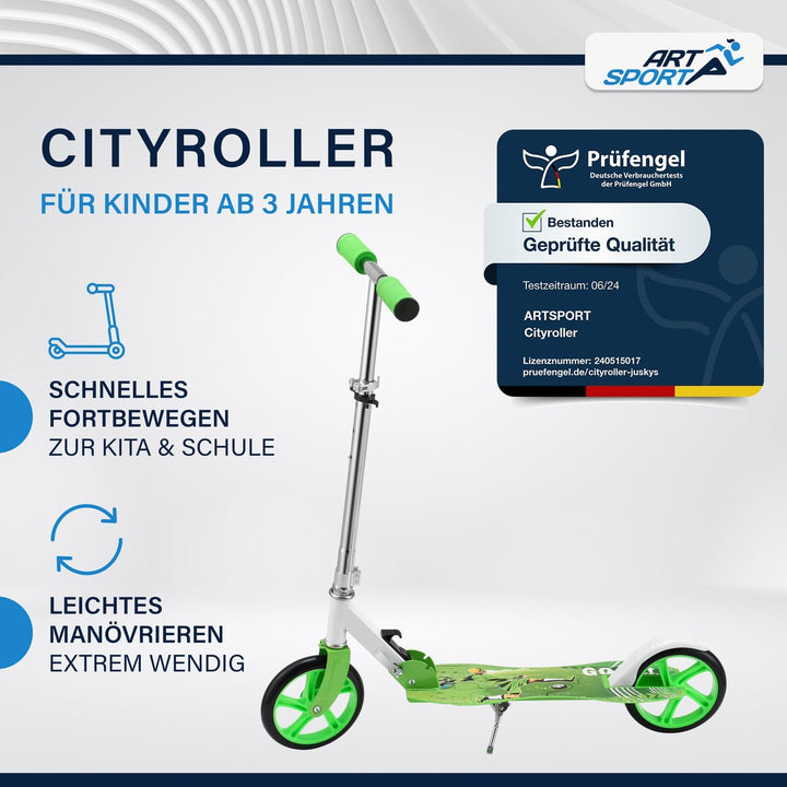 ArtSport Cityroller Scooter mit Big Wheel Räder & Tragegurt - Für Kinder ab 3 Jahren - 4 Designs 88