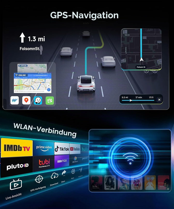4G+64G Rimoody Android Autoradio für Ford Transit Custom Tourneo 2013-2018 9 Zoll HD Autoradio mit W
