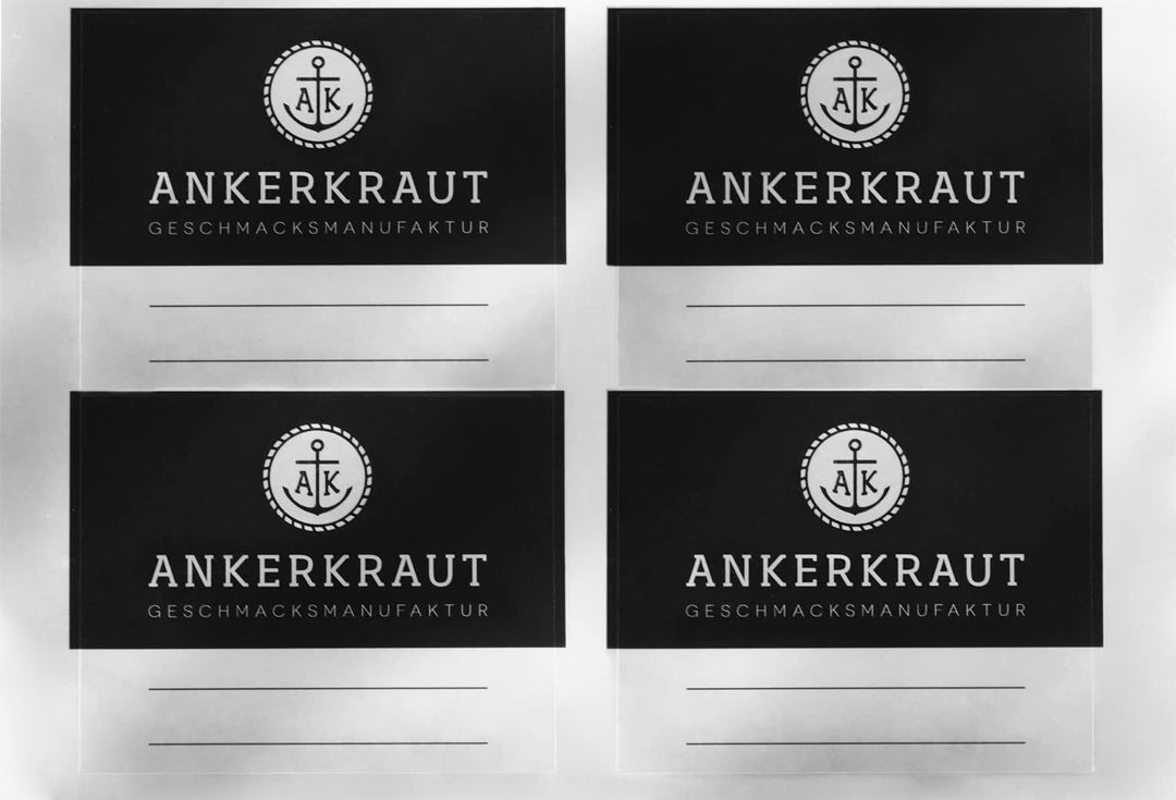 Ankerkraut leeres Korkenglas, klein, 24 Stück Gewürzgläser, inklusive Etiketten zum selber Beschrift