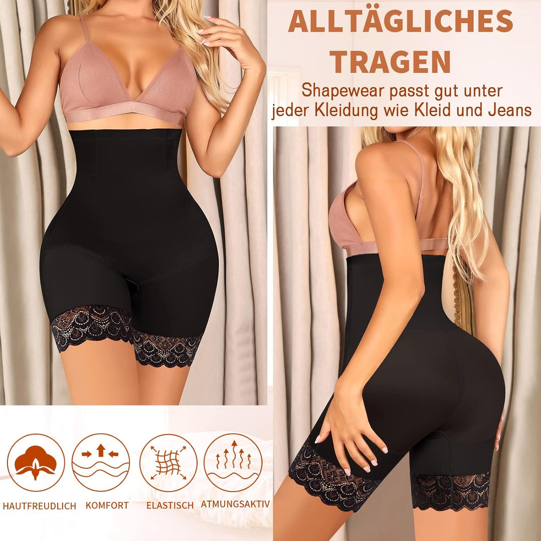 YARRCO Bauchweg Unterhose Damen Shapewear Spitze Miederhose Hohe Taille Figurformende Unterwäsche Le