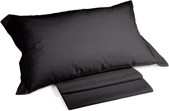 Caleffi - Bettwäsche-Set aus Baumwolle, einfarbig, für Doppelbett, Schwarz Re Schwarz, Re Schwarz