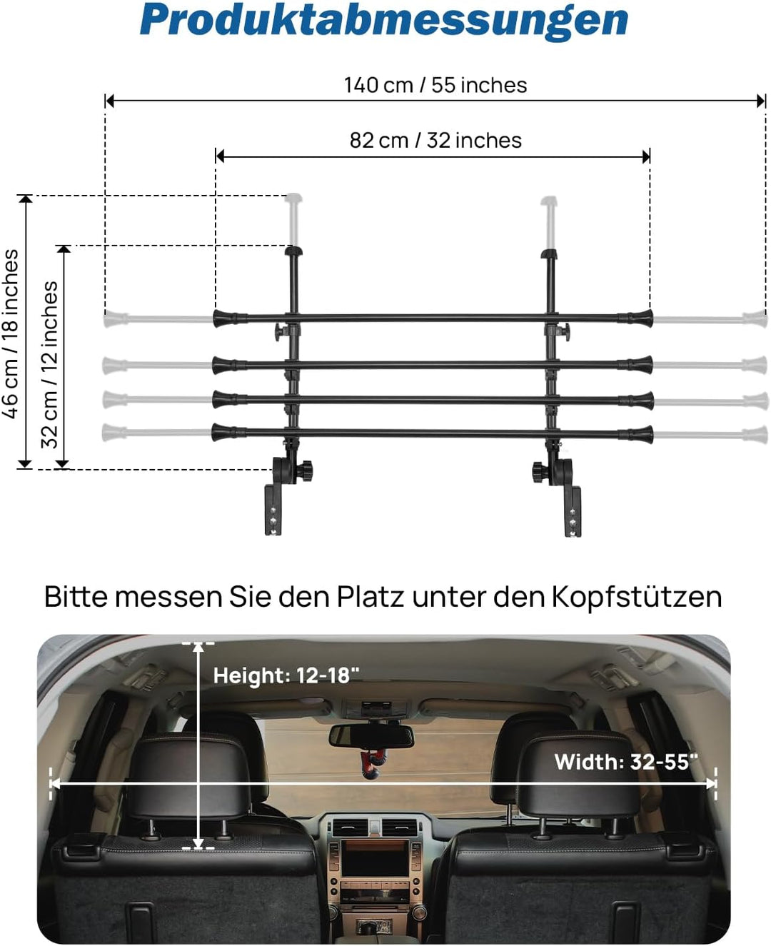 JOYTUTUS Schutzgitter Auto Hundegitter aus Aluminium Hundeschutzgitter Trenngitter Gepäckgitter Univ