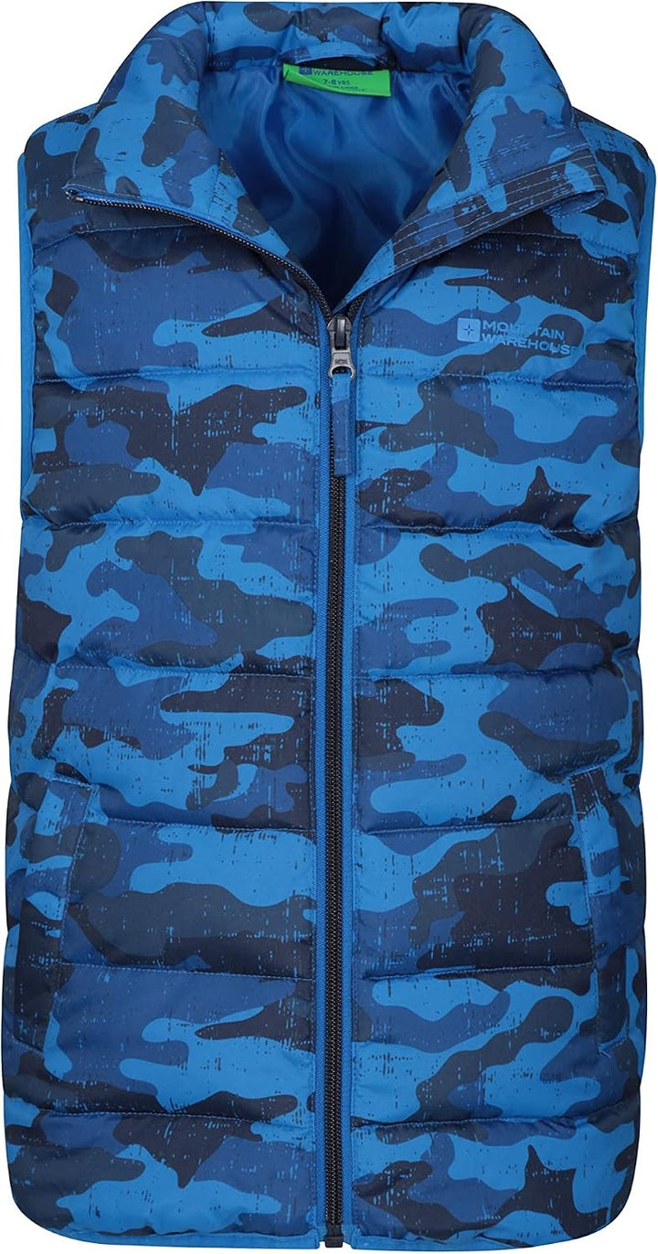 Mountain Warehouse Gepolsterte Kinder-Weste von Rocko - wasserabweisend, Mikrofaserweste, 2 Vorderta