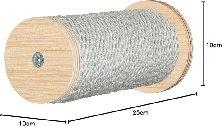 Kratzbaumland 9 cm Relax-Kletterstufe Trittstufe Wandelement für Katzen (25 cm, Sandgrau) Stammlänge