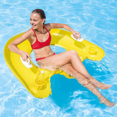 INTEX Sit'n Float aufblasbarer Poolsessel, halbtauchig, aufblasbar transparent/Green/Orange, transpa