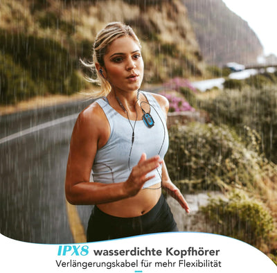 AGPTEK IPX8 Wasserdicht MP3 Player, 8GB HiFi MP3 Musik Player zum Schwimmen und Laufen, mit wasserdi